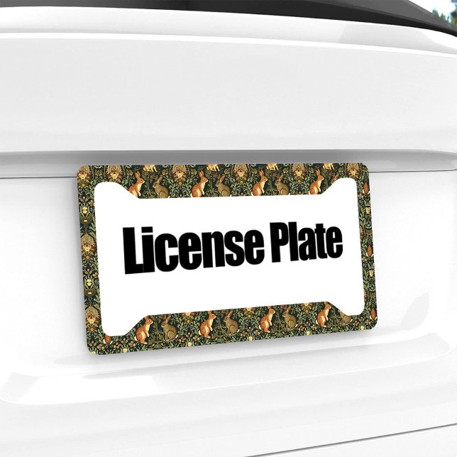 William Morris Woodland Floral Rabbits Christmas License Plate Frame (Creator Uploaded)