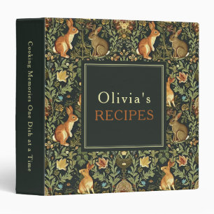 William Morris Woodland Rabbits Cooking Memories 3 Ring Binder