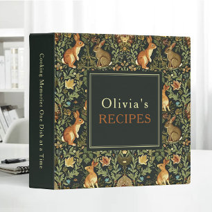 William Morris Woodland Rabbits Cooking Memories 3 Ring Binder