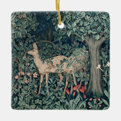 William Morris Woodland Tapestry Deer Stag Ceramic Ornament