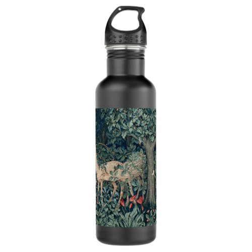 William Morris Woodland Tapestry Deer Stag Stainless Steel Water Bottle