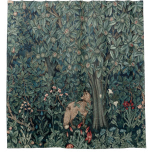 William Morris Woodland Tapestry Fox Shower Curtain