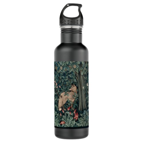 William Morris Woodland Tapestry Fox Stainless Steel Water Bottle