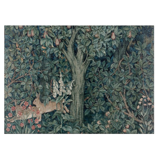 William Morris Woodland Tapestry Rabbits Cutting Board (Front)