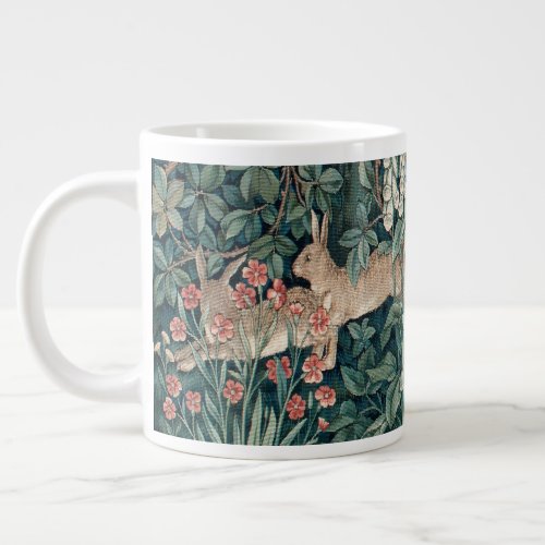 William Morris Woodland Tapestry Rabbits Giant Coffee Mug