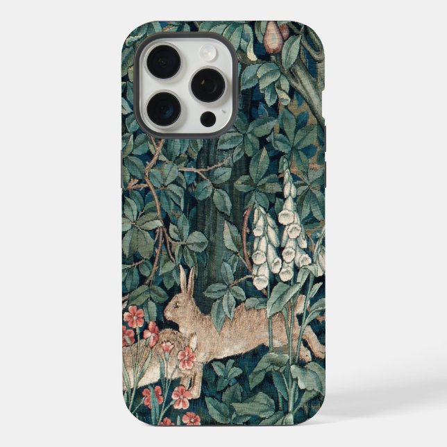 William Morris Woodland Tapestry Rabbits iPhone Case (Back)