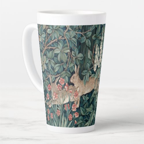 William Morris Woodland Tapestry Rabbits Latte Mug