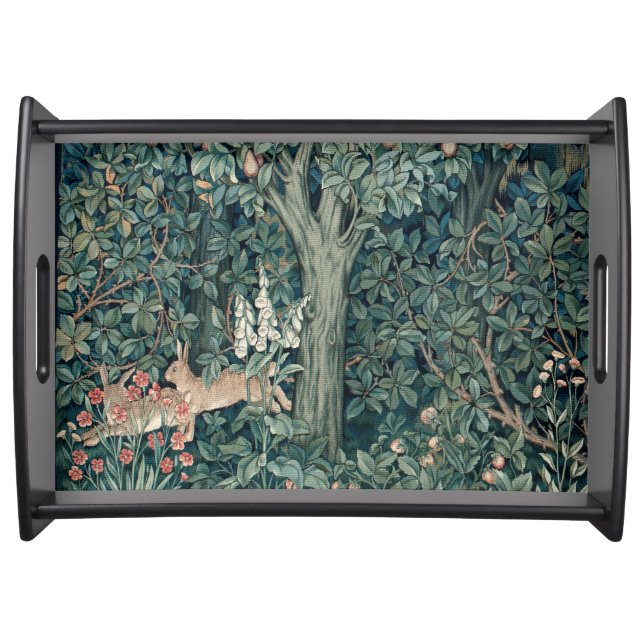 William Morris Woodland Tapestry Rabbits Serving Tray (Front)