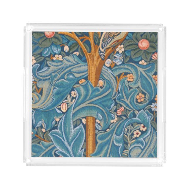 William Morris Woodpecker Restored Version Acrylic Tray (Front)