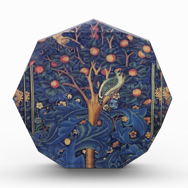 William Morris Woodpecker Tapestry Arts & Crafts  Acrylic Award (Front)