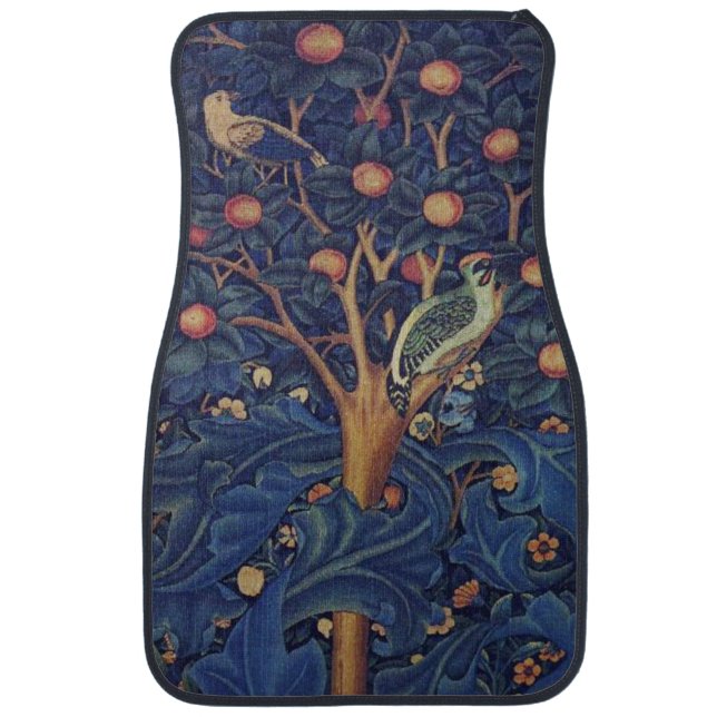 William Morris Woodpecker Tapestry Arts & Crafts  Car Mat (Front)