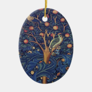 William Morris Woodpecker Tapestry Arts & Crafts Ceramic Ornament