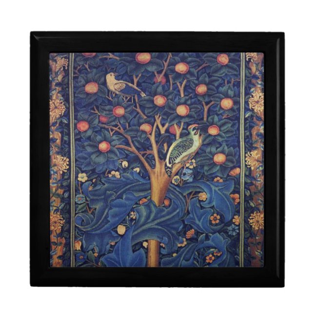 William Morris Woodpecker Tapestry Arts & Crafts  Gift Box (Front)