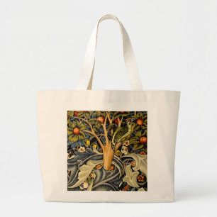 William Morris Woodpecker Tapestry Arts & Crafts Large Tote Bag