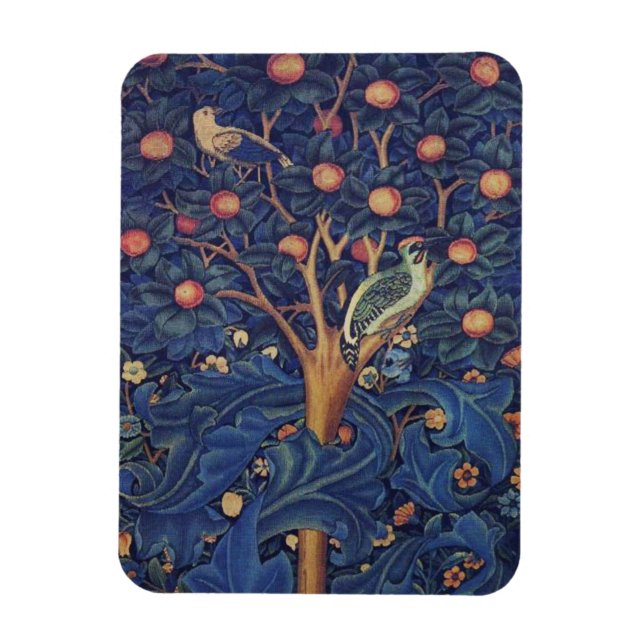 William Morris Woodpecker Tapestry Arts & Crafts  Magnet (Vertical)