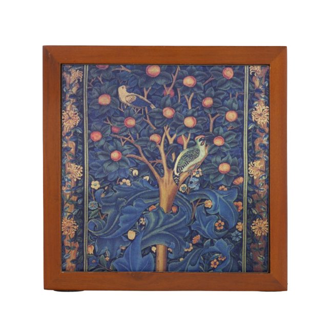 William Morris Woodpecker Tapestry Arts & Crafts  Pencil/Pen Holder (Front)