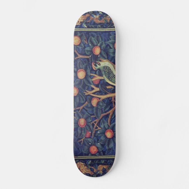 William Morris Woodpecker Tapestry Arts & Crafts  Skateboard (Front)
