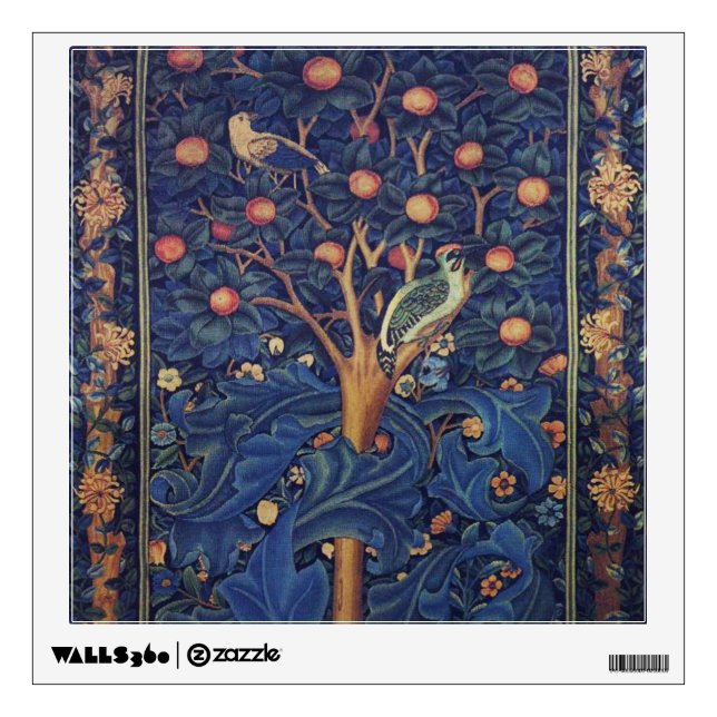 William Morris Woodpecker Tapestry Arts & Crafts  Wall Sticker (Front)