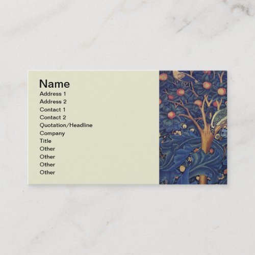 William Morris Woodpecker Tapestry Birds Floral Business Card