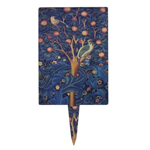 William Morris Woodpecker Tapestry Birds Floral Cake Topper