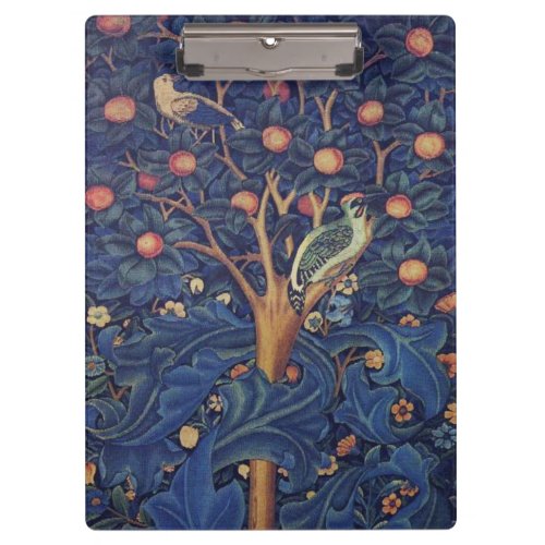 William Morris Woodpecker Tapestry Birds Floral Clipboard