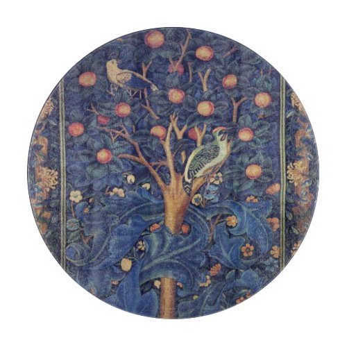 William Morris Woodpecker Tapestry Birds Floral Cutting Board