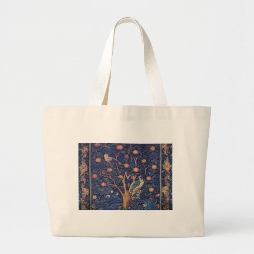 William Morris Woodpecker Tapestry Birds Floral Large Tote Bag