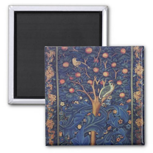 William Morris Woodpecker Tapestry Birds Floral Magnet