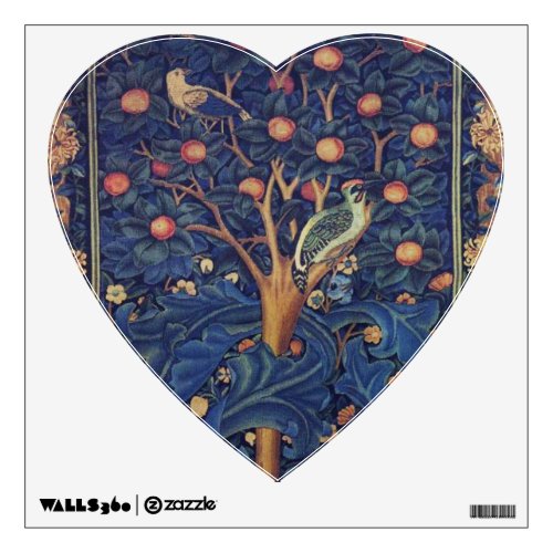 William Morris Woodpecker Tapestry Birds Floral Wall Sticker