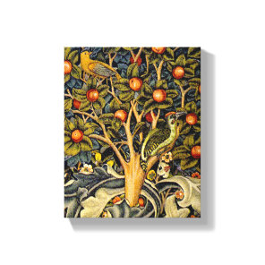 William Morris Woodpecker Tapestry Blue Design Canvas Print