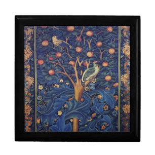 William Morris Woodpecker Tapestry Blue Design Gift Box