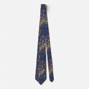 William Morris Woodpecker Tapestry Blue Design Neck Tie