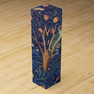 William Morris Woodpecker Tapestry Blue Design Wine Box
