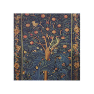William Morris Woodpecker Tapestry Blue Design Wood Wall Decor