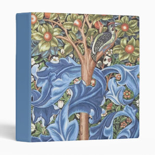 William Morris Woodpecker Tapestry Floral Vintage 3 Ring Binder