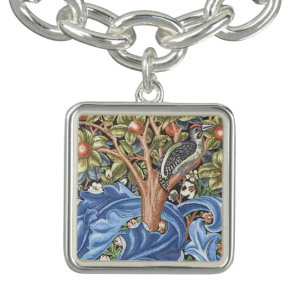 William Morris Woodpecker Tapestry Floral Vintage Bracelet