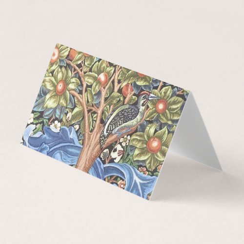 William Morris Woodpecker Tapestry Floral Vintage Business Card