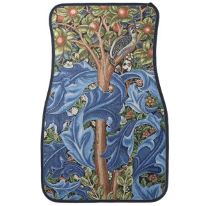 William Morris Woodpecker Tapestry Floral Vintage Car Floor Mat