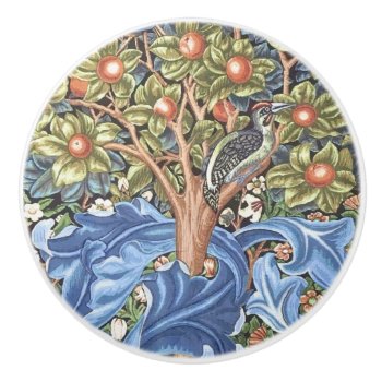 William Morris Woodpecker Tapestry Floral Vintage Ceramic Knob by artfoxx at Zazzle