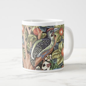 William Morris Woodpecker Tapestry Floral Vintage Giant Coffee Mug