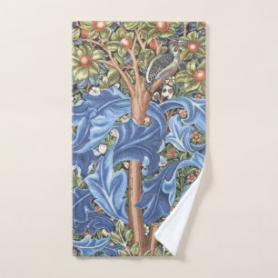 William Morris Woodpecker Tapestry Floral Vintage Hand Towel