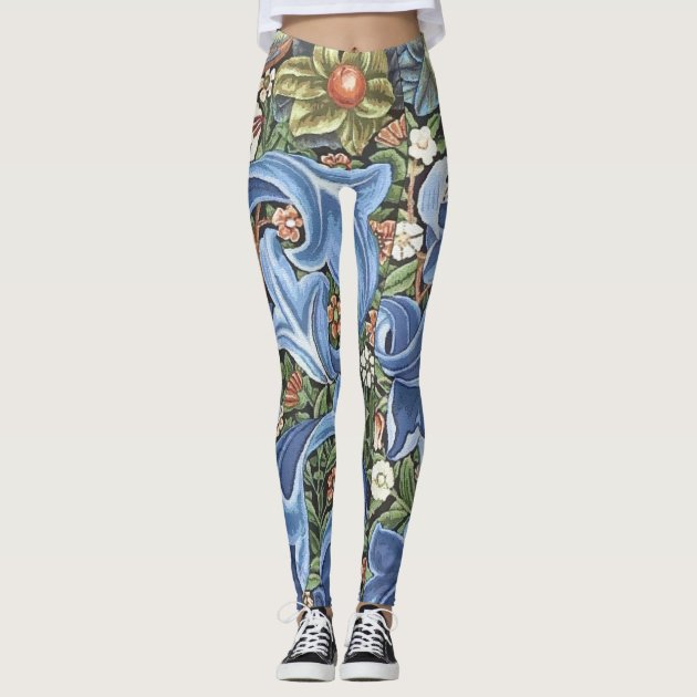 William Morris Woodpecker Tapestry Floral Vintage Leggings Zazzle