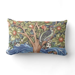 William Morris Woodpecker Tapestry Floral Vintage Lumbar Pillow