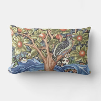 William Morris Woodpecker Tapestry Floral Vintage Lumbar Pillow
