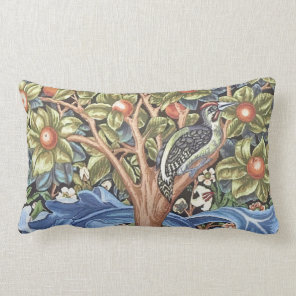 William Morris Woodpecker Tapestry Floral Vintage Lumbar Pillow