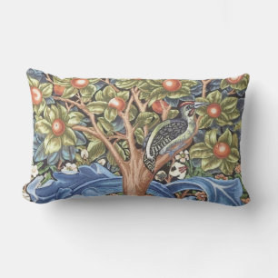 William Morris Woodpecker Tapestry Floral Vintage Lumbar Pillow