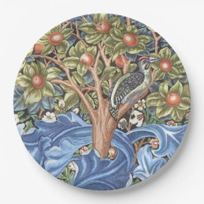William Morris Woodpecker Tapestry Floral Vintage Paper Plates