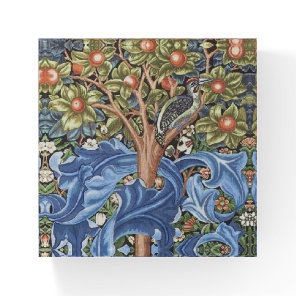William Morris Woodpecker Tapestry Floral Vintage Paperweight