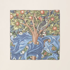 William Morris Woodpecker Tapestry Floral Vintage Scarf