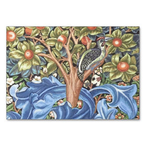 William Morris Woodpecker Tapestry Floral Vintage Table Number